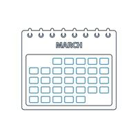 Calendar icon with date and time on it vector