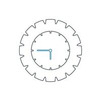 A clock in a gear wheel on a white background vector