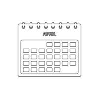 A calendar with the word april on it vector