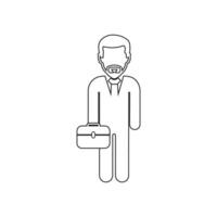 A man with a briefcase and tie is standing in a line vector