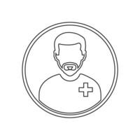 A man with a beard and a medical cross on his chest vector