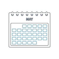 Calendar icon with a calendar on it vector