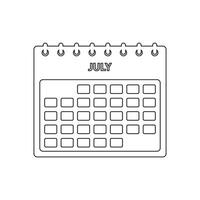 A calendar with the month of july on it vector