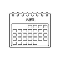 June calendar icon illustration design vector