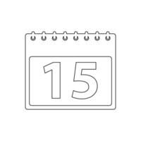 Calendar icon with the number 15 on it vector