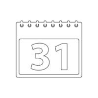 Calendar icon with the number 31 on it vector