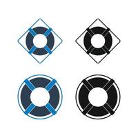 Life preserver icon set vector
