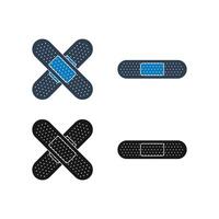 A set of three bandages with different colors vector