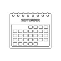 A calendar with the word september on it vector