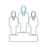 Businessman on podium line icon illustration vector
