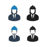 Four men in hard hats and ties vector