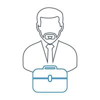 A man with a briefcase and tie line icon vector