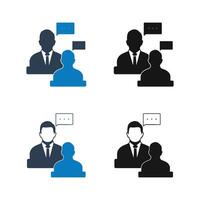 Four icons of people in suits and ties vector