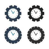 Four clock faces in different colors on a white background vector