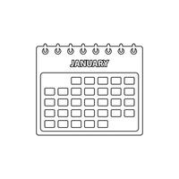 A calendar with the month of january on it vector