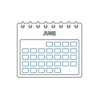 June calendar icon illustration vector