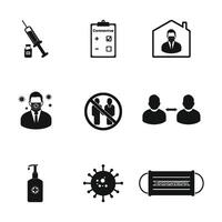 Coronavirus icons set isolated on white background vector