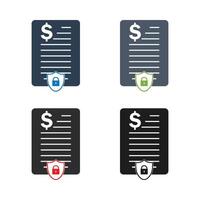 A set of four different icons for a document vector