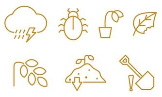 crop failure icon set outline simple. editable stroke. eps 10 vector