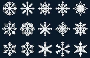 Snowflakes set icon thick line in any shape and forms. isolated geometric elements christmas . vector