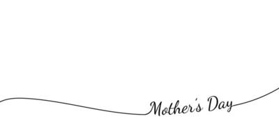 simple line art outline of mother's day with love. eps 10 vector
