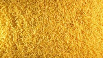 Background of Uncooked Noodles that Slowly Rotating Clockwise - Top View. Texture of Dry Vermicelli Turning Around. Raw Pasta - Right Rotation video