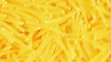 Background of Uncooked Noodles Rotating Clockwise - Top View, Angular Rotation, Close-Up. Texture of Dry Vermicelli Turning Around. Raw Pasta - Right Rotation video