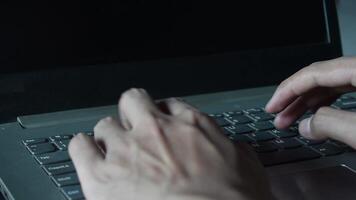 Close up man working with this laptop and get motivation sticky note with word Deadline video