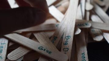 Hand hold Stick with word Good Luck. Finding Motivation in the middle of ice cream sticks video