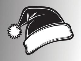 Christmas hat element in black color vector