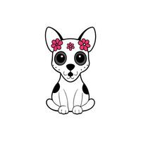 Sugar Skull Dog Clip Art Digital Paper Sublimation Background vector
