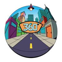 Super cool cyberpunk city street 360 degree HDRI vector