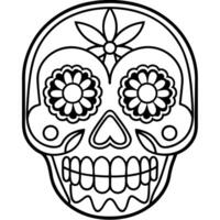 Sugar skull for the day of the dead on a black background traditions mexico minimalism vector