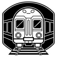 Subway train like deadly scull on black background. AI . vector
