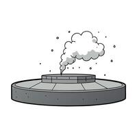 Storm in the dark. Smoke over the floor. Concrete platform podium with smoke. vector
