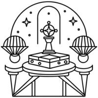 Tarot cards on the table. Magic occult background with tarot cards. vector