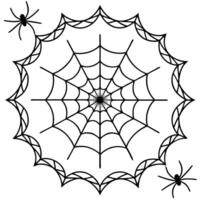 Flat lay top view spiderweb halloween border background vector