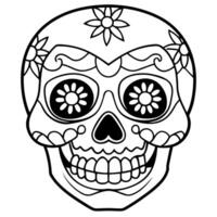 Painted human skull for the Day of the Dead in Mexico vector
