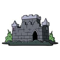 Gothic ruined black wall in the style of gloomy fantasy vector