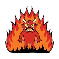 Religious concept of fiery hell. Flaming background of demonic evil. . vector