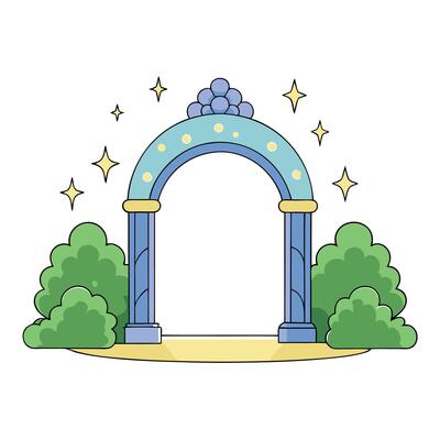 Fairy tale archway with magic light through an enchanted forest picture