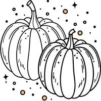 Glamorous pumpkins with golden confetti and bokeh. Festive background. vector