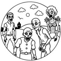 Halloween Zombie Scene created with technology vector