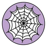 Spider Web With Dew on Purple Background. Image vector