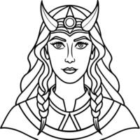 Norse mythology goddess try. Created with technology. vector