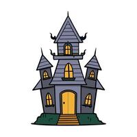 Old abandoned haunted house. Spooky Halloween house. vector