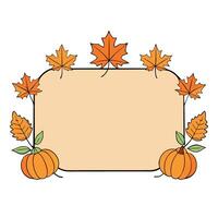 Autumn seasonal background frame with fall leaves vector