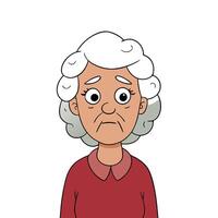 An old senior woman with winkles in a sad expression looking at the camera with heartbroken feeling vector