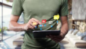 An online chat message icon featuring a speech bubble with smooth, rounded corners, commonly used to represent messaging or communication in digital platforms photo