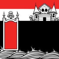 Eerie and spooky red wall background for Halloween and horror theme with copyspace for text vector